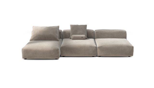 vetsak | Sofa Set 04 - Cord Velour - Platinum | Modulaire Sofa | 5 Zits | Big Sofa