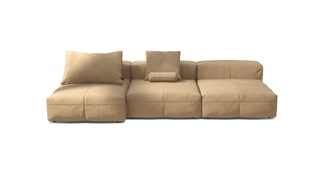 vetsak | Sofa Set 04 - Leather - Beige | Modulaire Sofa | 5 Zits | Big Sofa