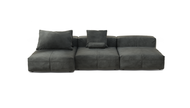 vetsak | Sofa Set 04 - Leather - Dark Grey | Modulaire Sofa | 5 Zits | Big Sofa