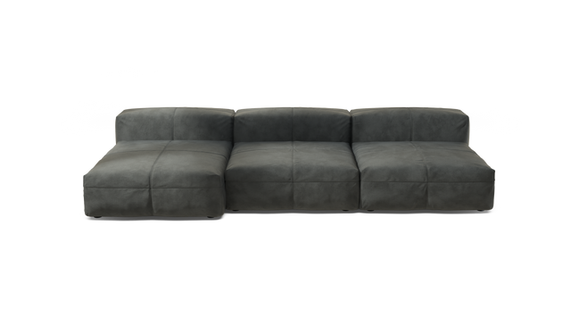 vetsak | Sofa Set 04 - Leather - Dark Grey | Modulaire Sofa | 5 Zits | Big Sofa