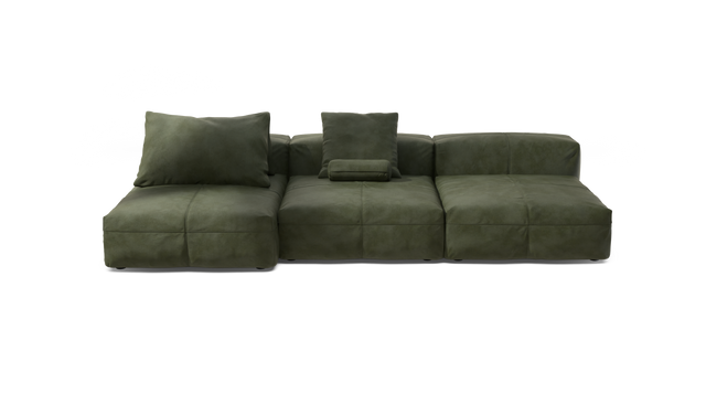 vetsak | Sofa Set 04 - Leather - Olive | Modulaire Sofa | 5 Zits | Big Sofa