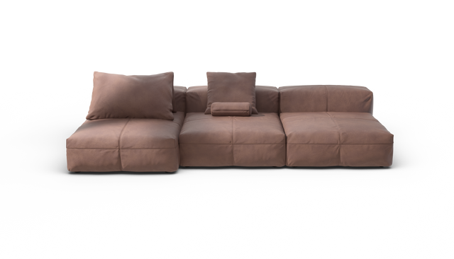 vetsak | Sofa Set 04 - Leather - Stone | Modulaire Sofa | 5 Zits | Big Sofa