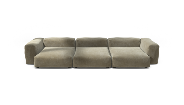 vetsak | Sofa Set 05 - Cord Velour - Khaki | Modulaire Sofa | 5 Zits | Big Sofa | Hoeksofa