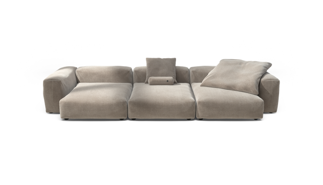 vetsak | Sofa Set 05 - Cord Velour - Platinum | Modulaire Sofa | 5 Zits | Big Sofa | Hoeksofa