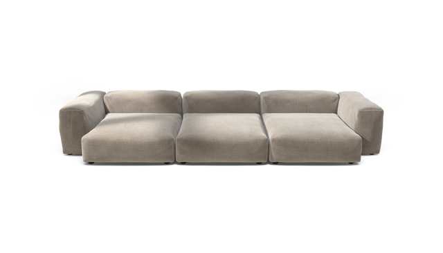 vetsak | Sofa Set 05 - Cord Velour - Platinum | Modulaire Sofa | 5 Zits | Big Sofa | Hoeksofa