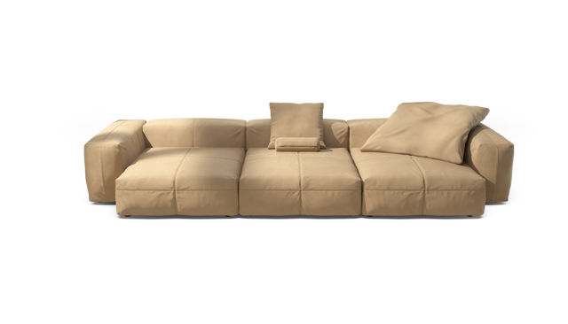 vetsak | Sofa Set 05 - Leather - Beige | Modulaire Sofa | 5 Zits | Big Sofa | Hoeksofa
