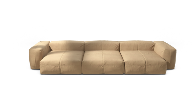 vetsak | Sofa Set 05 - Leather - Beige | Modulaire Sofa | 5 Zits | Big Sofa | Hoeksofa