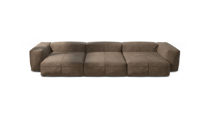 vetsak | Sofa Set 05 - Leather - Cacao | Modulaire Sofa | 5 Zits | Big Sofa | Hoeksofa