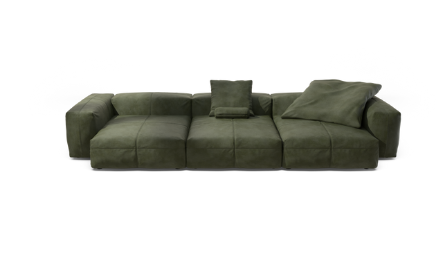 vetsak | Sofa Set 05 - Leather - Olive | Modulaire Sofa | 5 Zits | Big Sofa | Hoeksofa