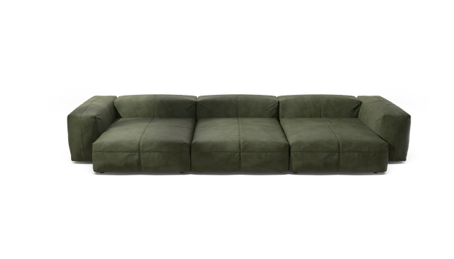 vetsak | Sofa Set 05 - Leather - Olive | Modulaire Sofa | 5 Zits | Big Sofa | Hoeksofa