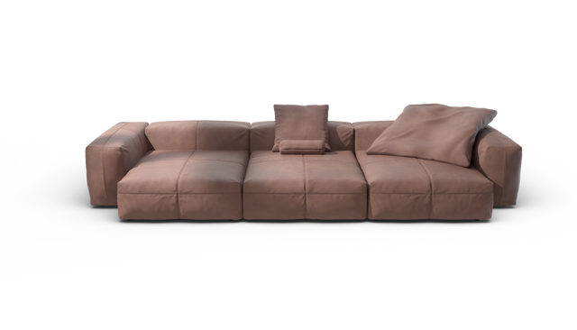 vetsak | Sofa Set 05 - Leather - Stone | Modulaire Sofa | 5 Zits | Big Sofa | Hoeksofa