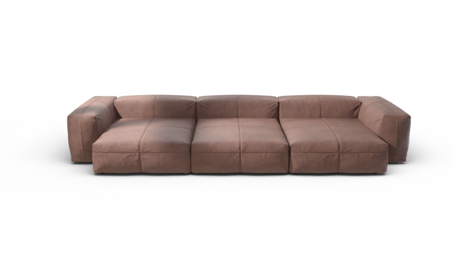 vetsak | Sofa Set 05 - Leather - Stone | Modulaire Sofa | 5 Zits | Big Sofa | Hoeksofa