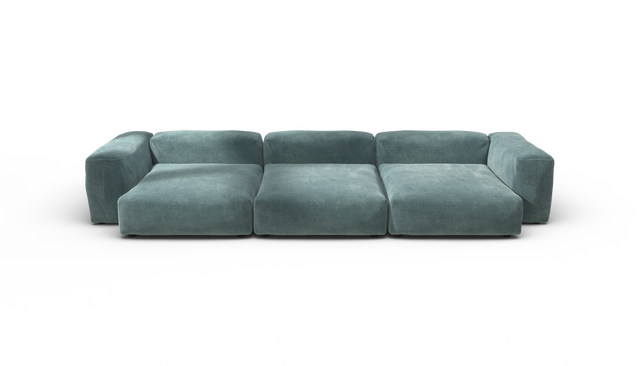 vetsak | Sofa Set 05 - Cord Velour - Mint | Modulaire Sofa | 5 Zits | Big Sofa | Hoeksofa