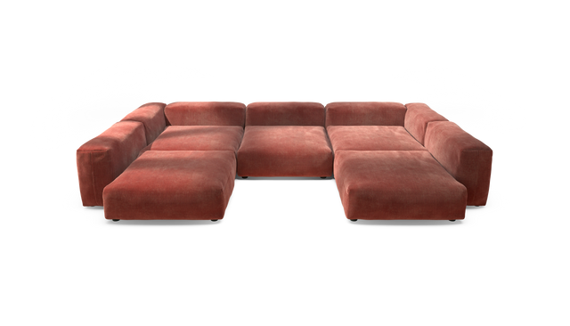 vetsak | Sofa Set 06 - Cord Velour - Brick | Modulaire Sofa | 6.5 Zits | Big Sofa | U Sofa | Hoeksofa