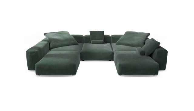 vetsak | Sofa Set 06 - Cord Velour - Hunter | Modulaire Sofa | 6.5 Zits | Big Sofa | U Sofa | Hoeksofa