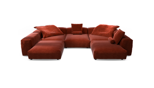 vetsak | Sofa Set 06 - Suave - Saffron | Modulaire Sofa | 6.5 Zits | Big Sofa | U Sofa | Hoeksofa