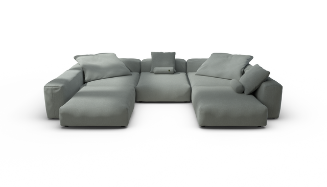 vetsak | Sofa Set 06 - Breeze - Sage | Modulaire Sofa | 6.5 Zits | Big Sofa | U Sofa | Hoeksofa