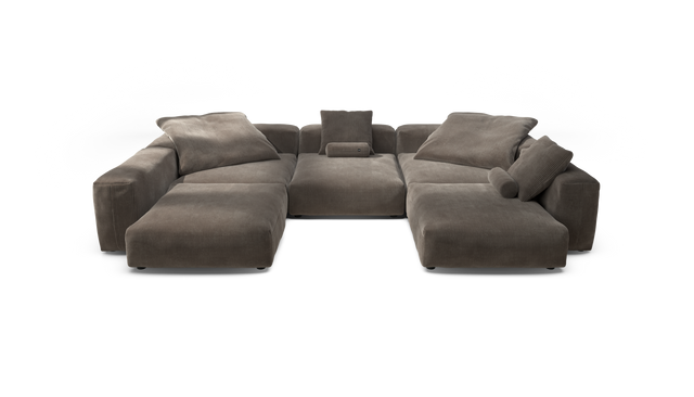 vetsak | Sofa Set 06 - Cord Velour - Mocha | Modulaire Sofa | 6.5 Zits | Big Sofa | U Sofa | Hoeksofa