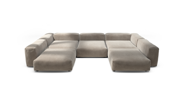 vetsak | Sofa Set 06 - Cord Velour - Platinum | Modulaire Sofa | 6.5 Zits | Big Sofa | U Sofa | Hoeksofa