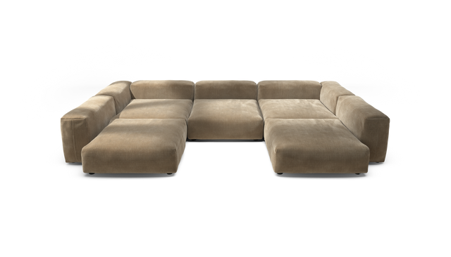 vetsak | Sofa Set 06 - Cord Velour - Sand | Modulaire Sofa | 6.5 Zits | Big Sofa | U Sofa | Hoeksofa