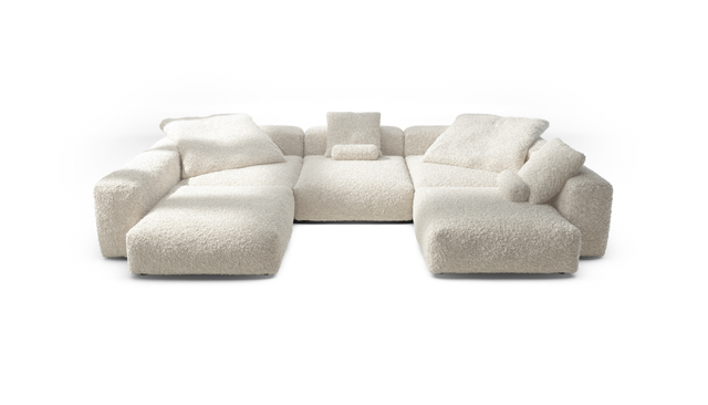 vetsak | Sofa Set 06 - Doodle - Creme | Modulaire Sofa | 6.5 Zits | Big Sofa | U Sofa | Hoeksofa