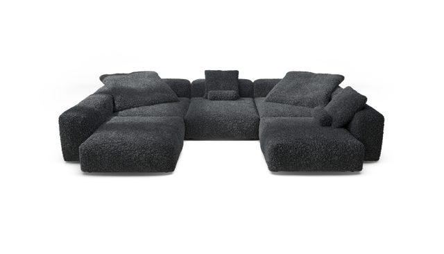 vetsak | Sofa Set 06 - Doodle - Dark Grey | Modulaire Sofa | 6.5 Zits | Big Sofa | U Sofa | Hoeksofa