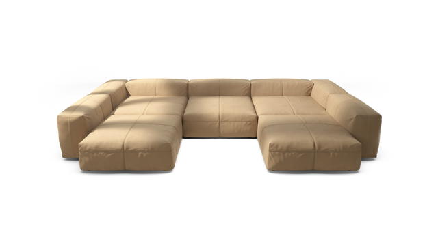 vetsak | Sofa Set 06 - Leather - Beige | Modulaire Sofa | 6.5 Zits | Big Sofa | U Sofa | Hoeksofa