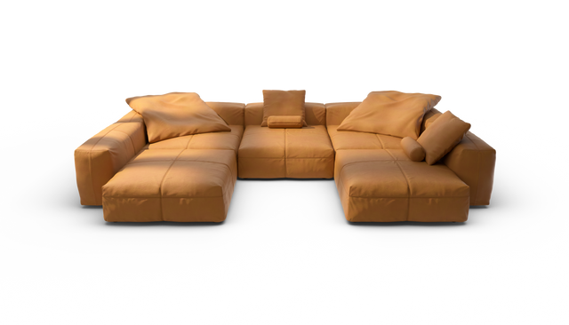 vetsak | Sofa Set 06 - Leather - Brown | Modulaire Sofa | 6.5 Zits | Big Sofa | U Sofa | Hoeksofa