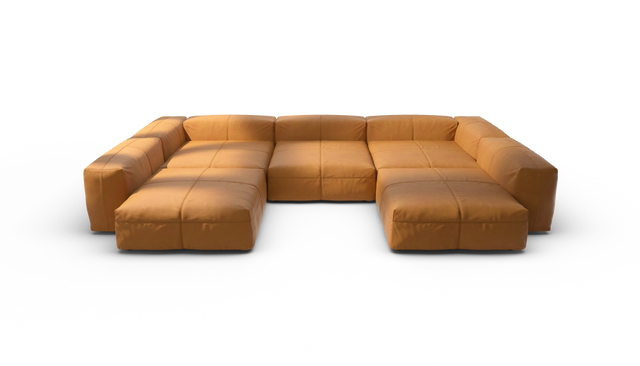 vetsak | Sofa Set 06 - Leather - Brown | Modulaire Sofa | 6.5 Zits | Big Sofa | U Sofa | Hoeksofa
