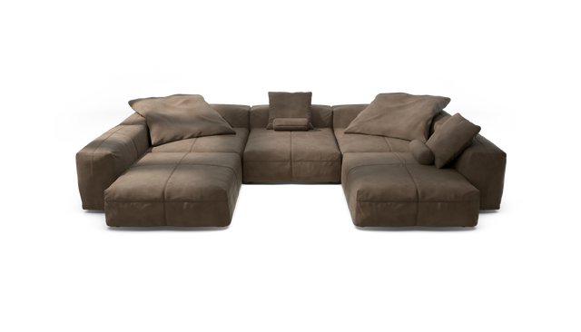 vetsak | Sofa Set 06 - Leather - Cacao | Modulaire Sofa | 6.5 Zits | Big Sofa | U Sofa | Hoeksofa