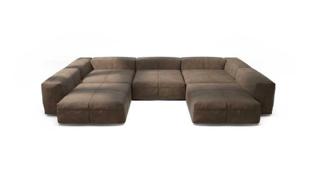 vetsak | Sofa Set 06 - Leather - Cacao | Modulaire Sofa | 6.5 Zits | Big Sofa | U Sofa | Hoeksofa
