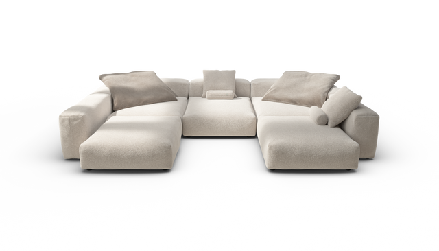 vetsak | Sofa Set 06 - Nub - Creme | Modulaire Sofa | 6.5 Zits | Big Sofa | U Sofa | Hoeksofa