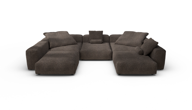 vetsak | Sofa Set 06 - Nub - Walnut | Modulaire Sofa | 6.5 Zits | Big Sofa | U Sofa | Hoeksofa