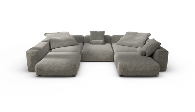 vetsak | Sofa Set 06 - Pebble - Platinum | Modulaire Sofa | 6.5 Zits | Big Sofa | U Sofa | Hoeksofa