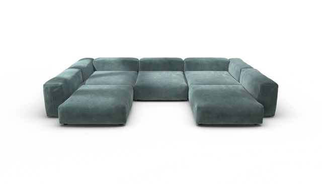 vetsak | Sofa Set 06 - Cord Velour - Mint | Modulaire Sofa | 6.5 Zits | Big Sofa | U Sofa | Hoeksofa