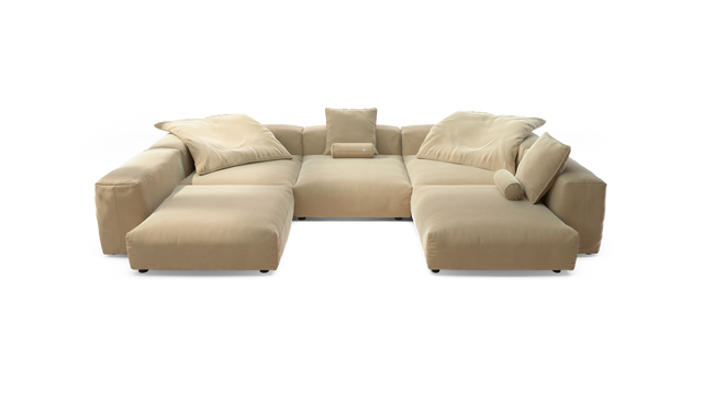 vetsak | Sofa Set 06 - Suave - Creme | Modulaire Sofa | 6.5 Zits | Big Sofa | U Sofa | Hoeksofa