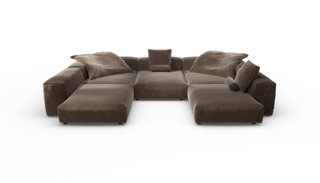 vetsak | Sofa Set 06 - Suave - Espresso | Modulaire Sofa | 6.5 Zits | Big Sofa | U Sofa | Hoeksofa