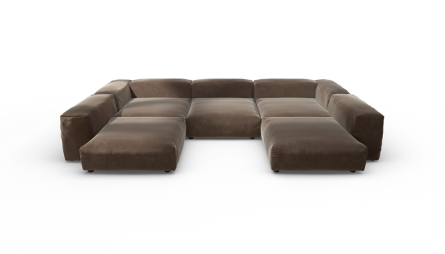 vetsak | Sofa Set 06 - Suave - Espresso | Modulaire Sofa | 6.5 Zits | Big Sofa | U Sofa | Hoeksofa
