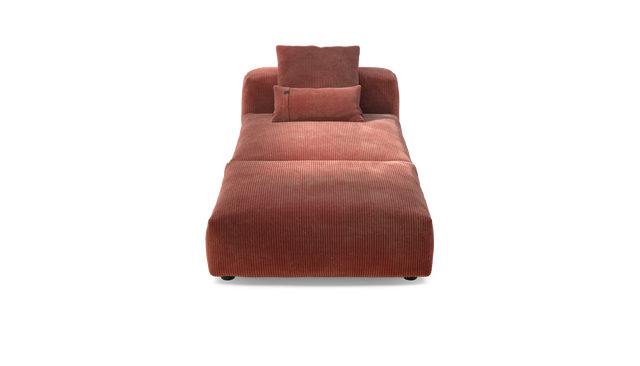 vetsak | Sofa Set 07 - Sun Lounger - Cord Velour - Brick | Modulaire Sofa | 2 Zits | Daybed | Chaiselounge