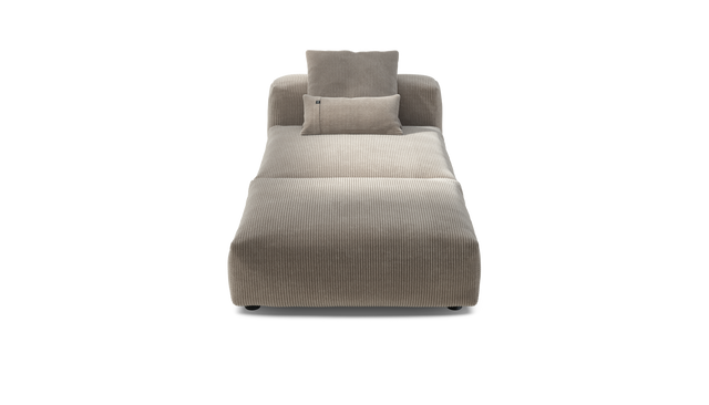 vetsak | Sofa Set 07 - Sun Lounger - Cord Velour - Platinum | Modulaire Sofa | 2 Zits | Daybed | Chaiselounge