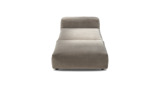 vetsak | Sofa Set 07 - Sun Lounger - Cord Velour - Platinum | Modulaire Sofa | 2 Zits | Daybed | Chaiselounge