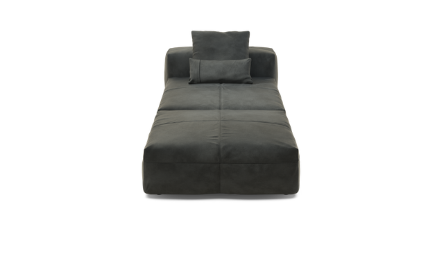 vetsak | Sofa Set 07 - Sun Lounger - Leather - Dark Grey | Modulaire Sofa | 2 Zits | Daybed | Chaiselounge
