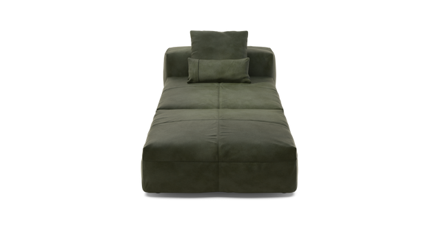 vetsak | Sofa Set 07 - Sun Lounger - Leather - Olive | Modulaire Sofa | 2 Zits | Daybed | Chaiselounge