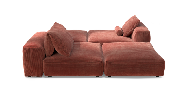 vetsak | Sofa Set 08 - Daybed - Cord Velour - Brick | Modulaire Sofa | 6 Zits | Outdoor Island | Double lounger