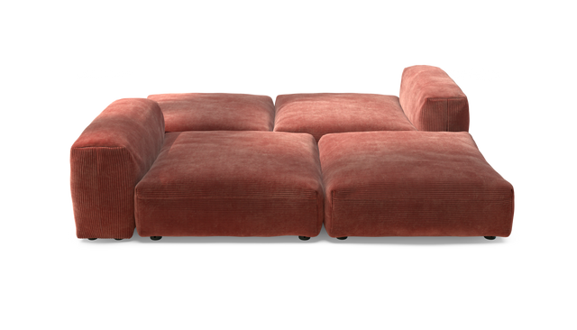 vetsak | Sofa Set 08 - Daybed - Cord Velour - Brick | Modulaire Sofa | 6 Zits | Outdoor Island | Double lounger
