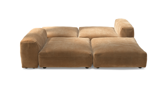 vetsak | Sofa Set 08 - Daybed - Cord Velour - Camel | Modulaire Sofa | 6 Zits | Outdoor Island | Double lounger