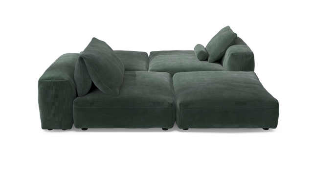 vetsak | Sofa Set 08 - Daybed - Cord Velour - Hunter | Modulaire Sofa | 6 Zits | Outdoor Island | Double lounger