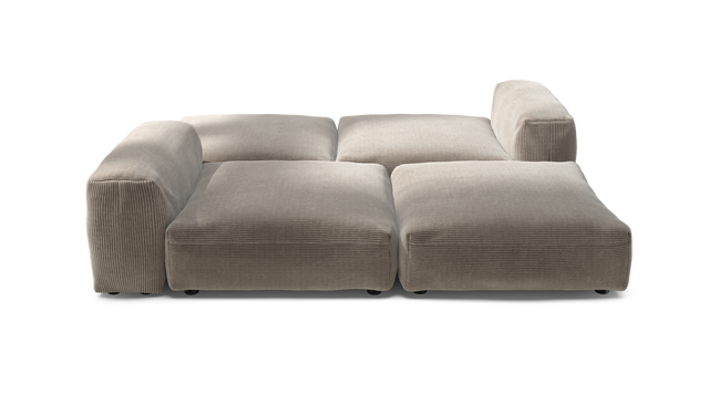 vetsak | Sofa Set 08 - Daybed - Cord Velour - Platinum | Modulaire Sofa | 6 Zits | Outdoor Island | Double lounger