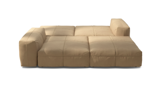 vetsak | Sofa Set 08 - Daybed - Leather - Beige | Modulaire Sofa | 6 Zits | Outdoor Island | Double lounger