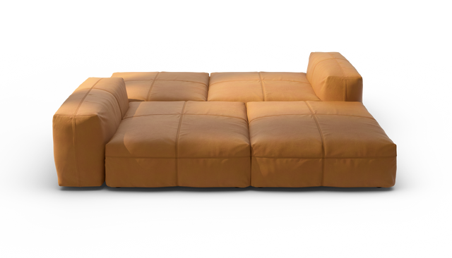 vetsak | Sofa Set 08 - Daybed - Leather - Brown | Modulaire Sofa | 6 Zits | Outdoor Island | Double lounger